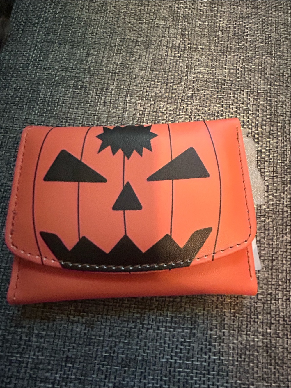 Women's Orange Pumpkin Print Foldover Wallet